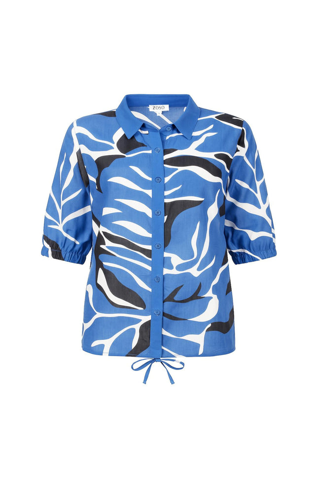 Zoso Blouse Isabel Cobalt Black 253 Stretchshop.nl
