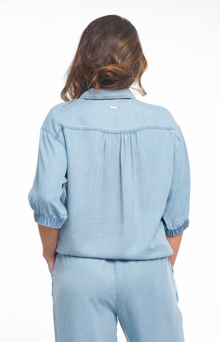 Zoso Blouse Maaike Light Denim 261 Stretchshop.nl