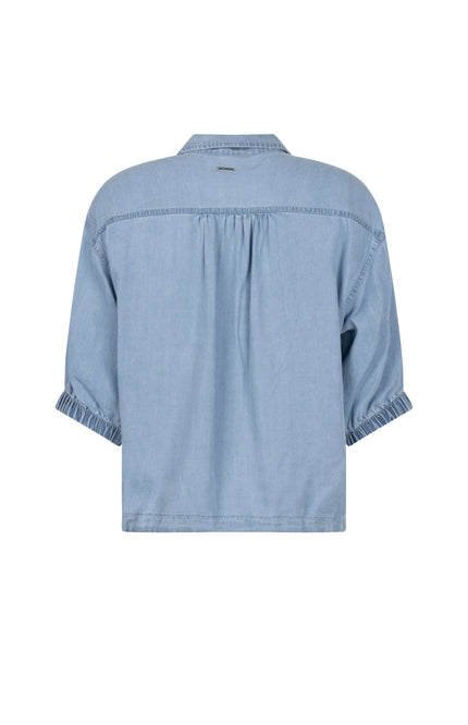 Zoso Blouse Maaike Light Denim 261 Stretchshop.nl