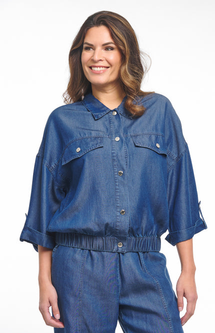 Zoso Blouse Maartje Dark Denim 261 Stretchshop.nl