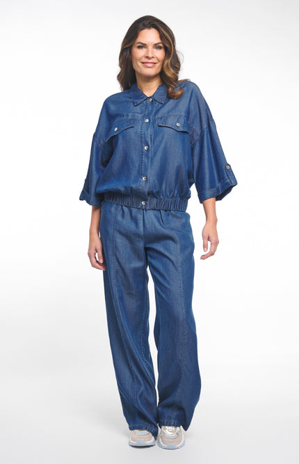 Zoso Blouse Maartje Dark Denim 261 Stretchshop.nl
