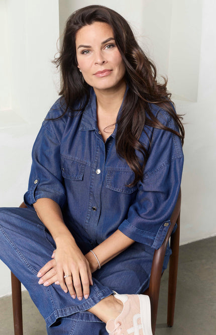 Zoso Blouse Maartje Dark Denim 261 Stretchshop.nl