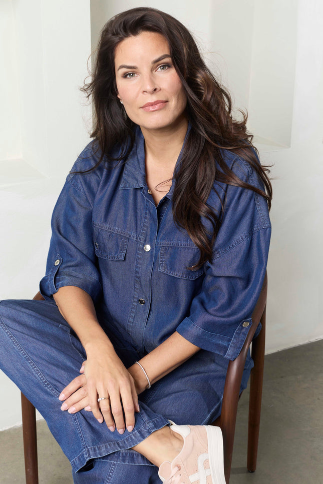 Zoso Blouse Maartje Dark Denim 261 Stretchshop.nl