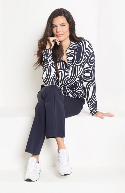 Zoso Blouse Natalia Kit Night Blue 261 Stretchshop.nl