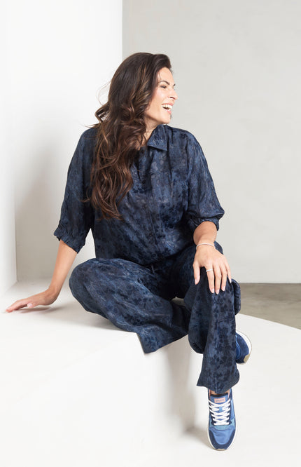 Zoso Blouse Vera Blue Denim 261 Stretchshop.nl