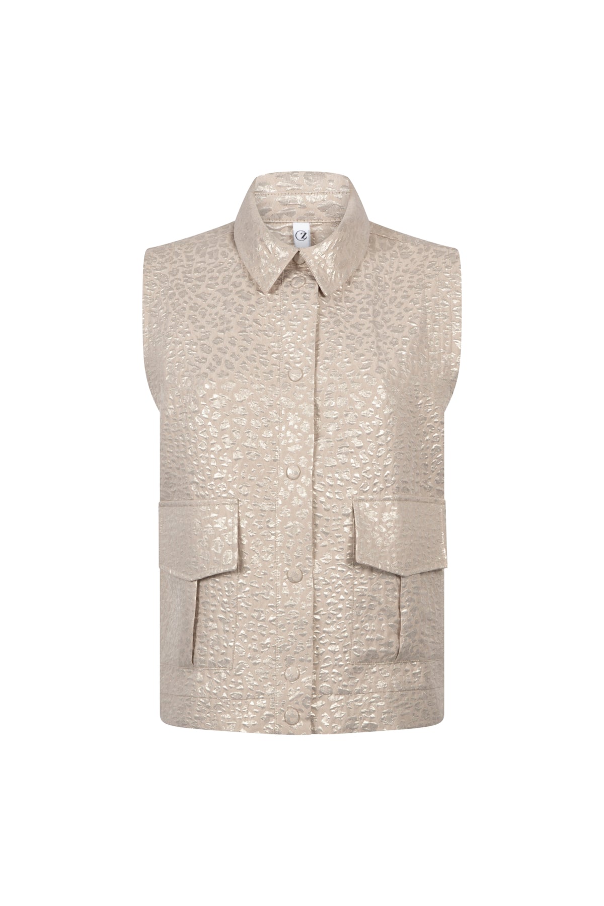 Zoso Gilet Melanie Sand, lichtgewicht damesvest in zandkleur met knopen en zachte stof, geschikt voor casual draagstijl