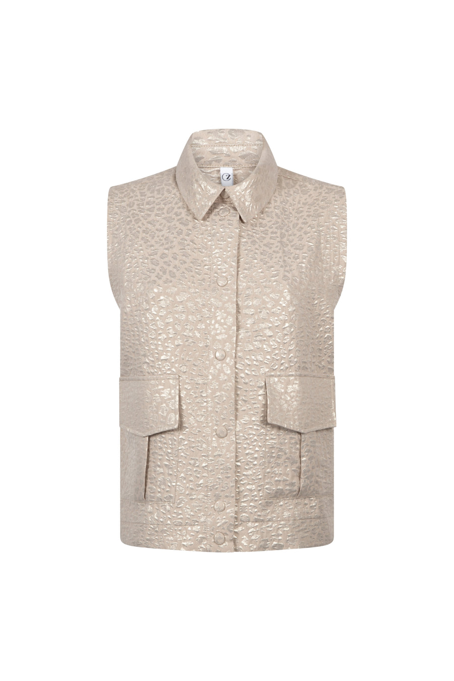 Zoso Gilet Melanie Sand, lichtgewicht damesvest in zandkleur met knopen en zachte stof, geschikt voor casual draagstijl