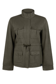 Groene Zoso Romy Army jas met capuchon en ritssluiting, stijlvolle buitenjas voor dames en heren.