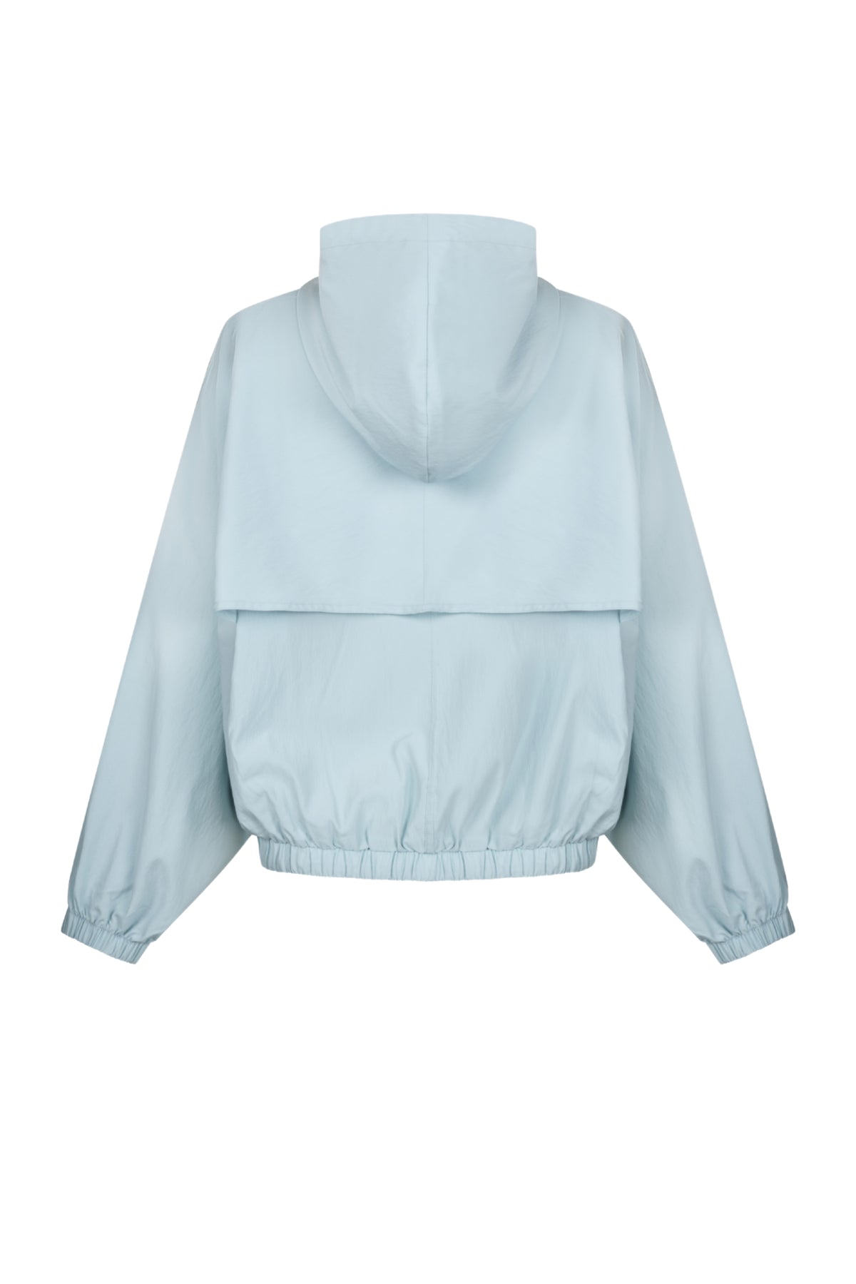 Zoso Wendy Sea Green jas met capuchon en ritssluiting, zachte stof en stijlvolle pasvorm, op een witte achtergrond.