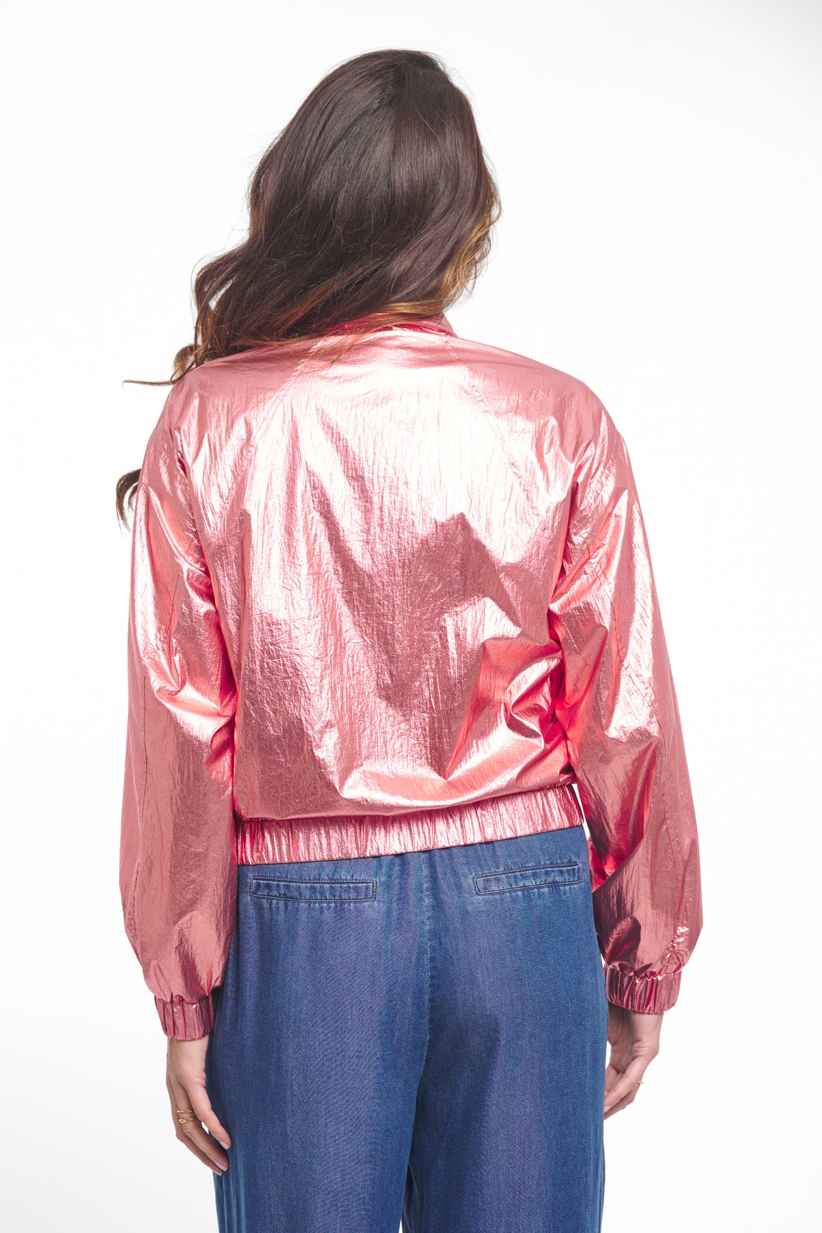 Lichte Zoso Jacket Zoe Desert Rose met ronde hals en lange mouwen, in een zachte roze kleur.