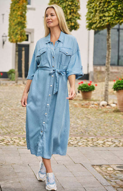 Zoso Jurk Roos Light Denim 261 Stretchshop.nl