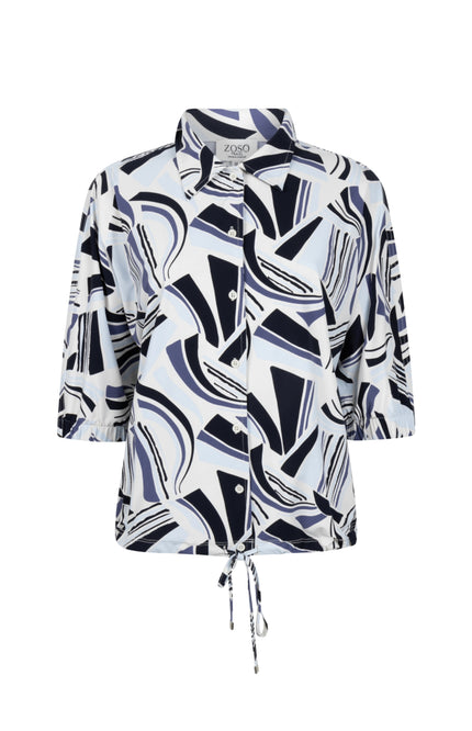 Zoso Travel Blouse Glenny Night Blue 261 Stretchshop.nl