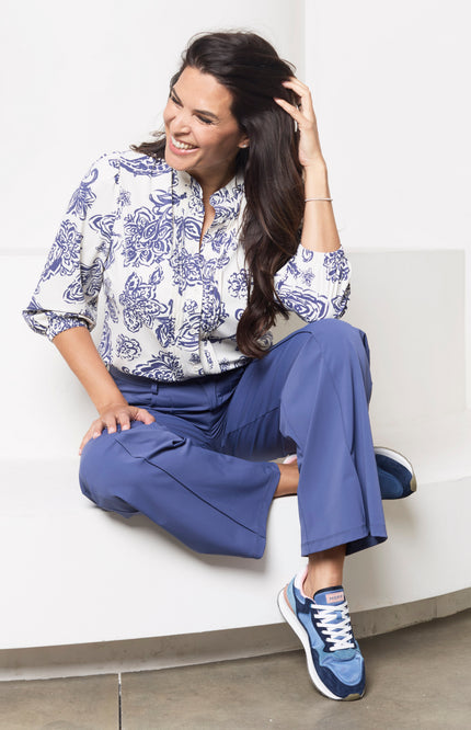Zoso Travel Blouse Jessica Kit Blue 261 Stretchshop.nl