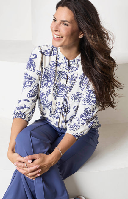 Zoso Travel Blouse Jessica Kit Blue 261 Stretchshop.nl