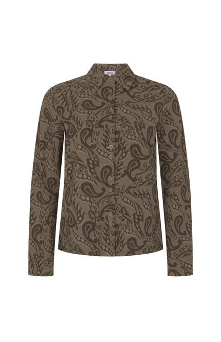 Zoso Travel Blouse Vicky Army 254 Stretchshop.nl