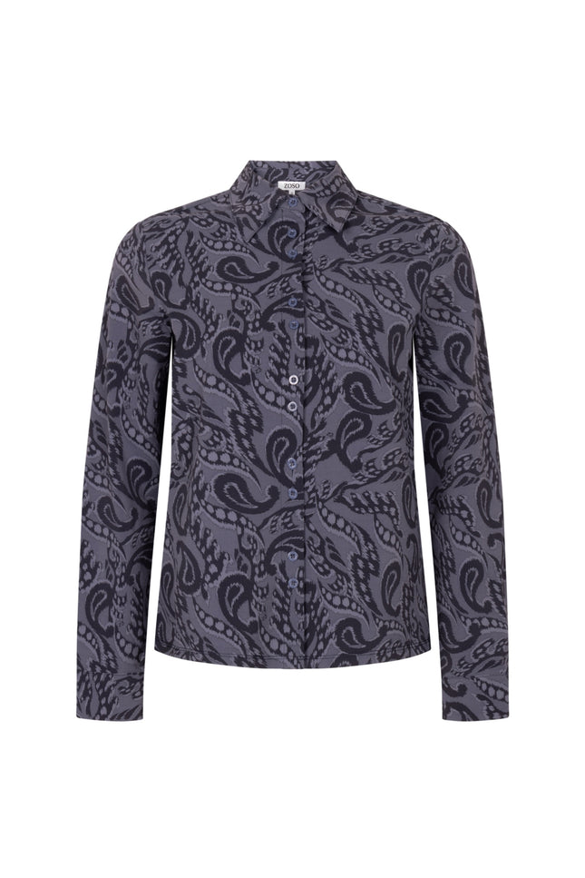 Zoso Travel Blouse Vicky Navy 254 Stretchshop.nl