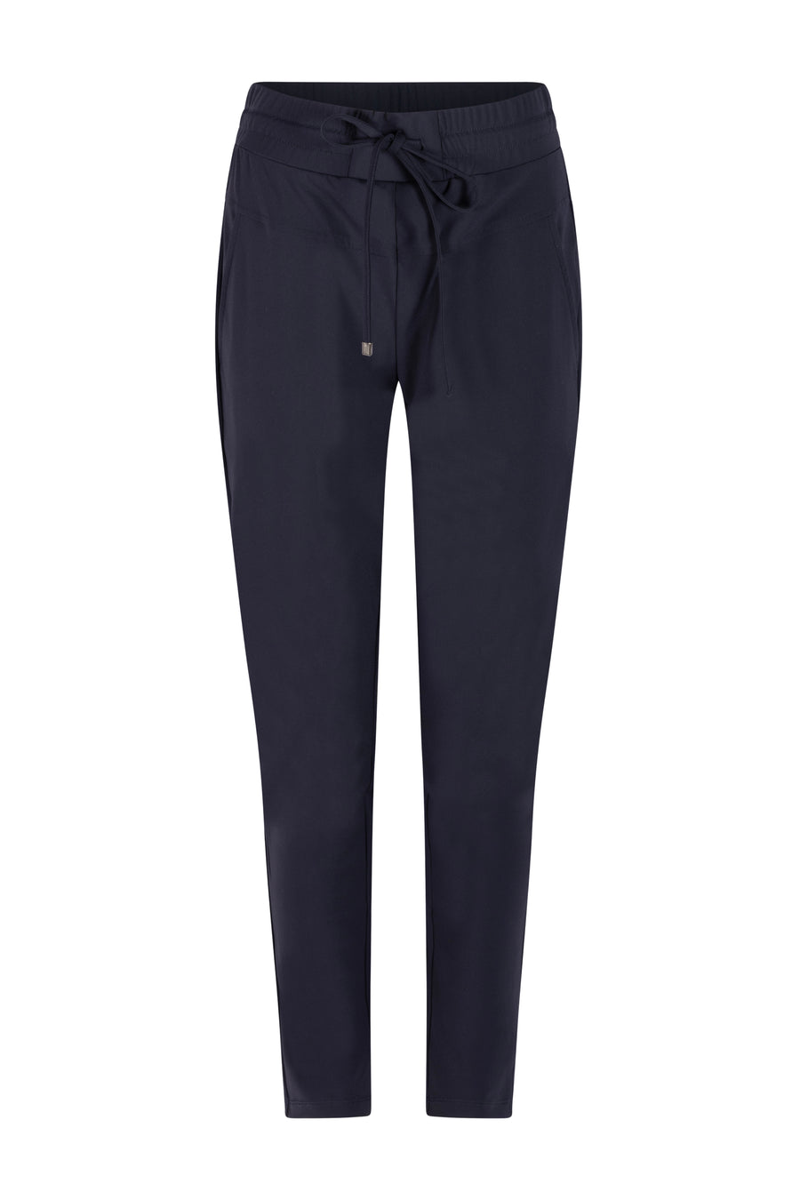 Zoso Travel Broek Amber Navy, casual herenbroek van ademend katoen met elastische taille en praktische zakken.