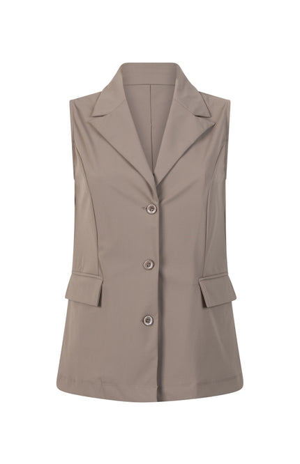 Zoso Travel Gilet Angelique Taupe 251 Stretchshop.nl