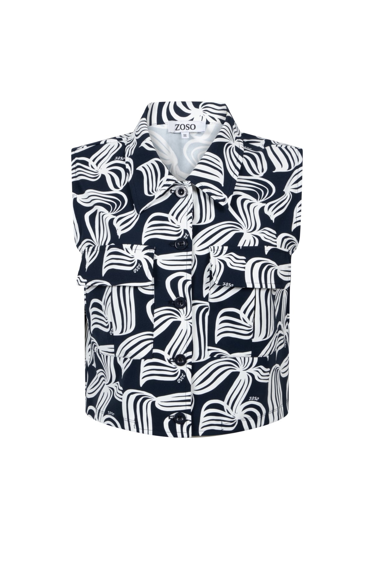 Zoso Travel Gilet Donna navy wit, lichtgewicht en comfortabel voor reizen, met ritssluiting en praktische zakken.