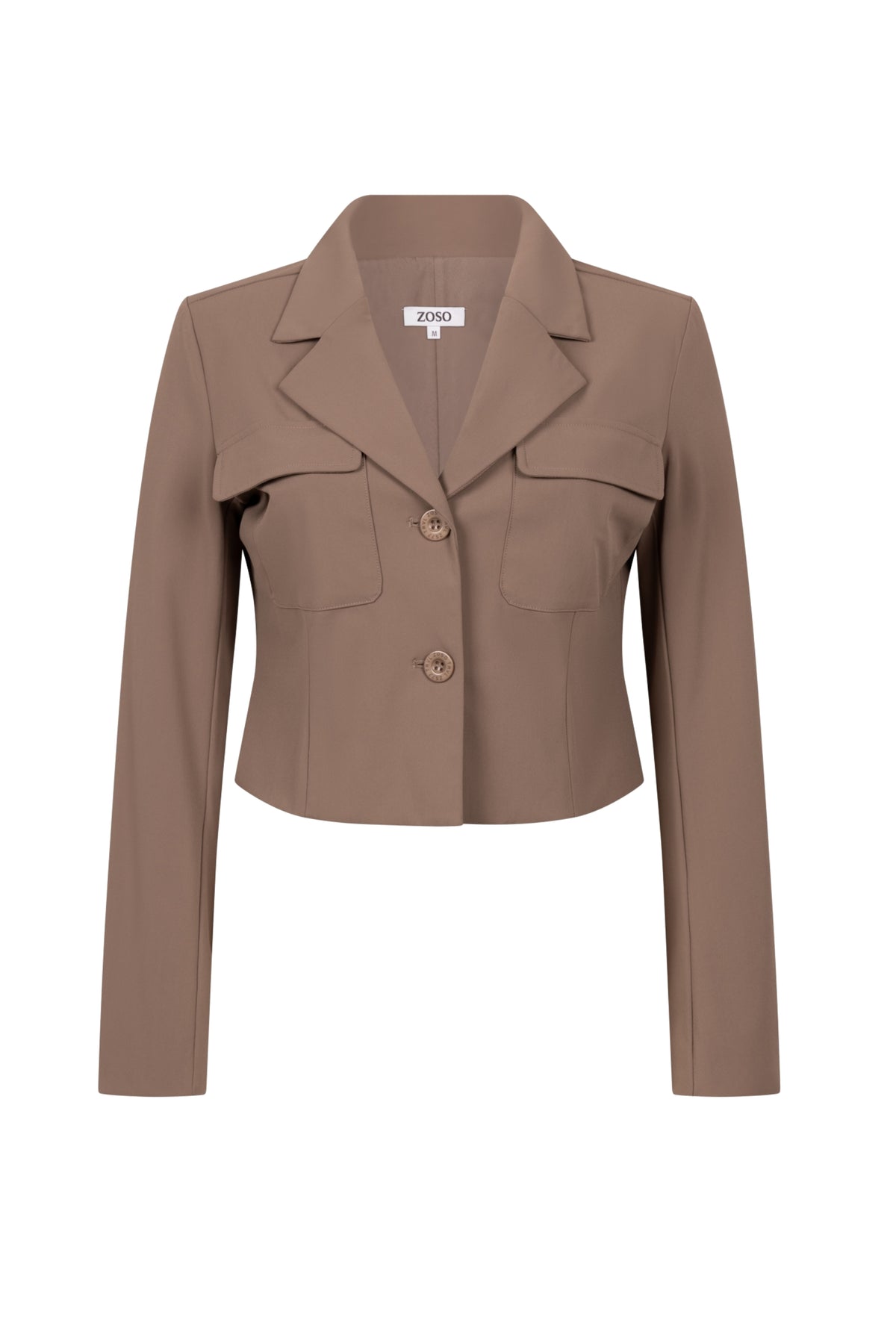 Zoso Travel Jacket Glory Mocha, lichte reisjas met capuchon en ritssluiting, geschikt voor reizen en buitenactiviteiten.