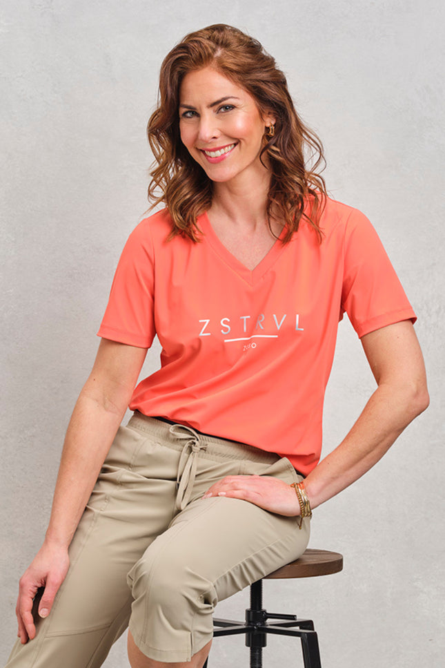 Zoso Travel T-Shirt Nancy Coral 262 Stretchshop.nl