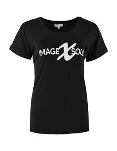 Maicazz T-shirt yssa black offwhite D1 Stretchshop.nl