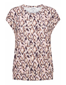 &Co woman Top lieke animal sand multi TO227 Stretchshop.nl