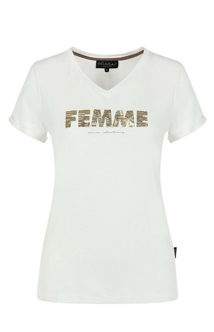Elvira Casuals T-shirt femme offwhite 24-049 Stretchshop.nl