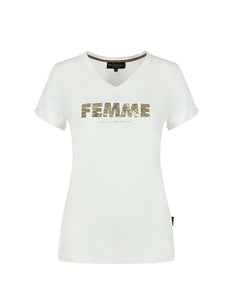 Elvira Casuals T-shirt femme offwhite 24-049 Stretchshop.nl