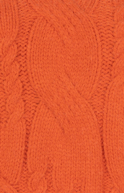 EsQualo Sweater cables v-neck red clay 02700 Stretchshop.nl