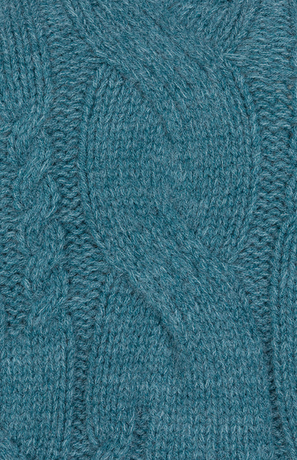 EsQualo Sweater cables v-neck galaxy blue 02700 Stretchshop.nl