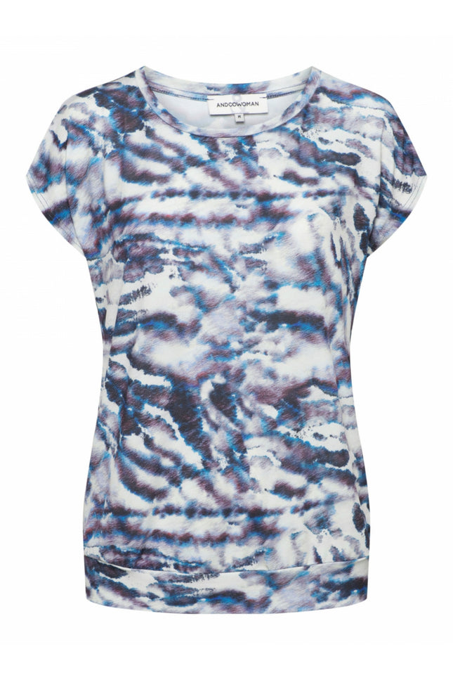 &Co woman Top lieke blue animal to236 Stretchshop.nl