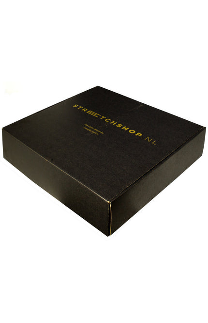Stretch Luxe badjas zwart giftbox Stretchshop.nl
