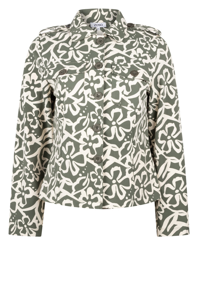 Travel jacket maggy green ivory 241